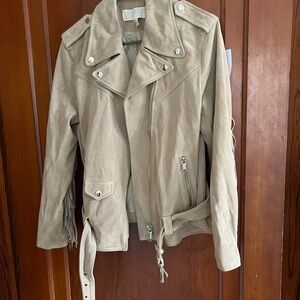 Michael Kors Beige Leather Jacket